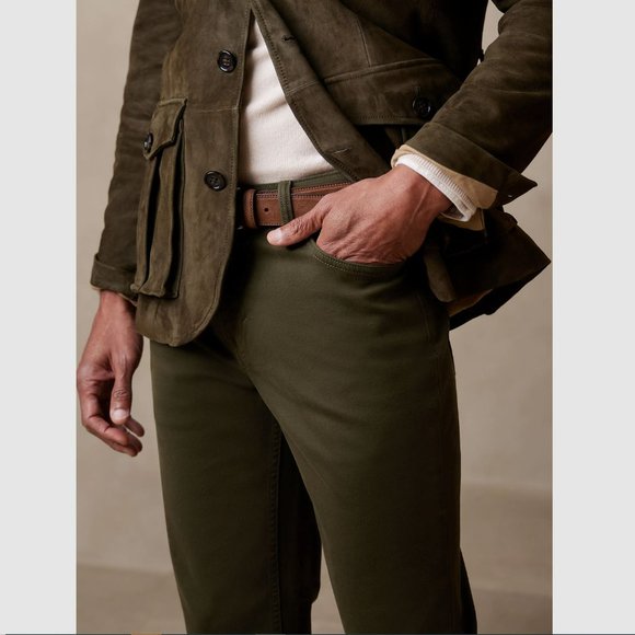 Banana Republic Slim Traveler Pant Cargo Green - Picture 2 of 6